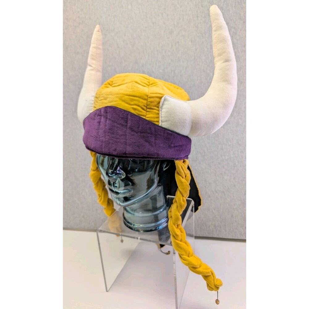 Minnesota Vikings Helmet Hat Oversized Horns Braids Bells Fan Wear Helga Hemet